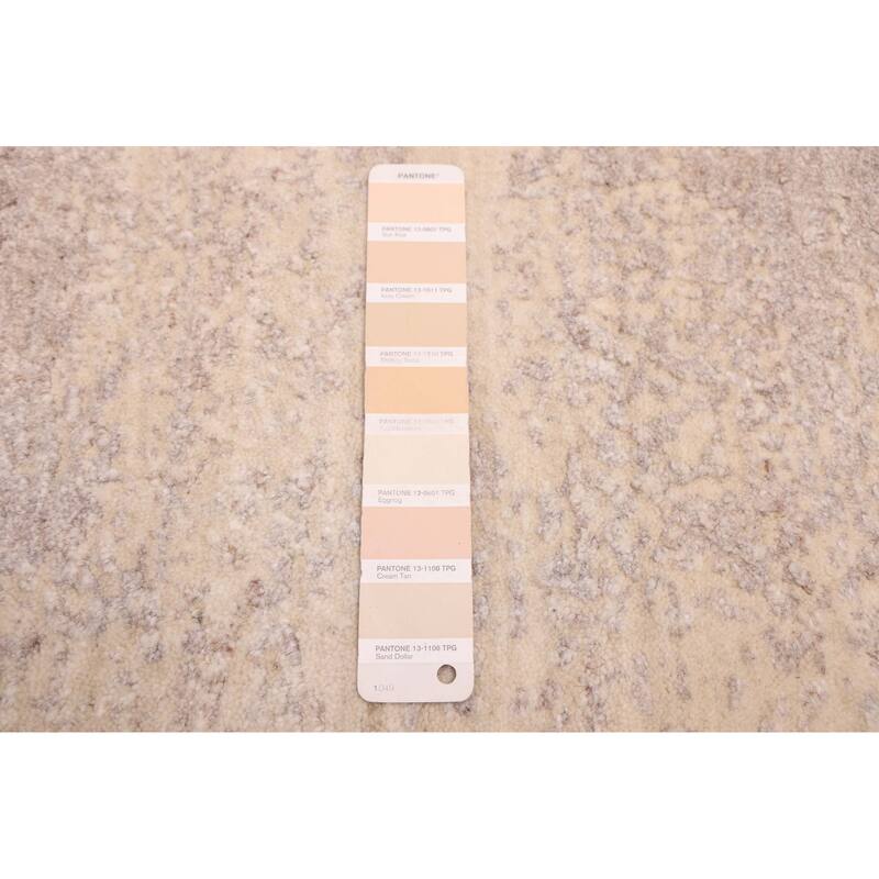 ECARPETGALLERY Hand Loomed Elysian Ivory Wool Rug - 8'0 x 10'0