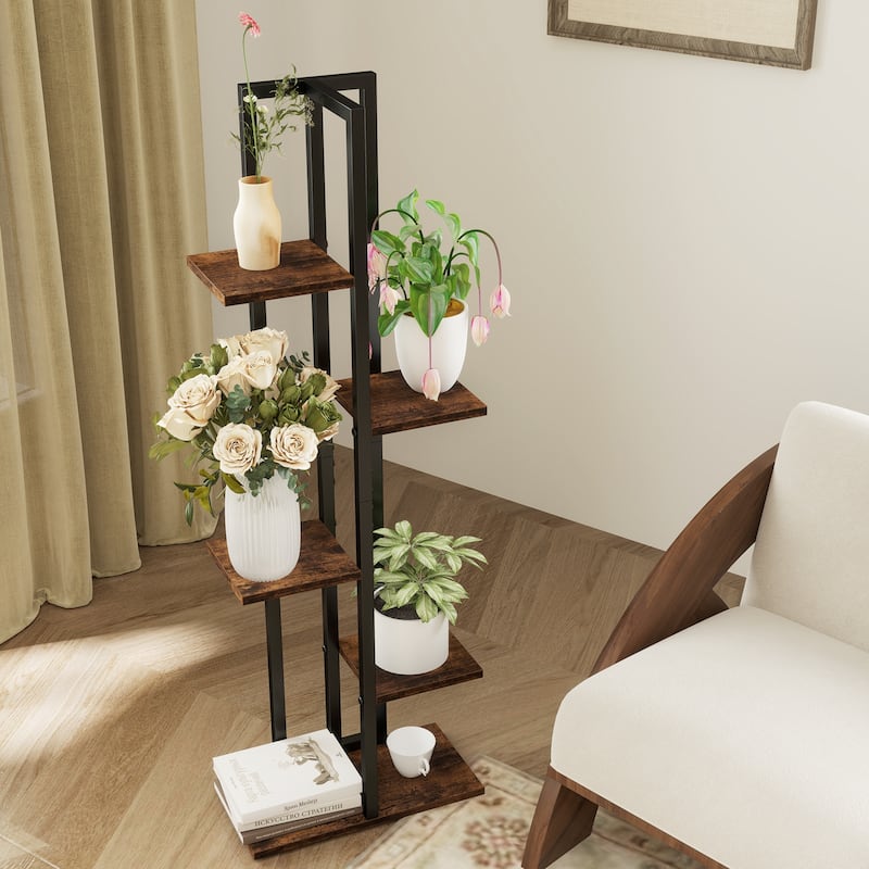 Gymax 3 PCS Plant Stand Set 4/5/6 Tier Indoor Flower Stands Multi
