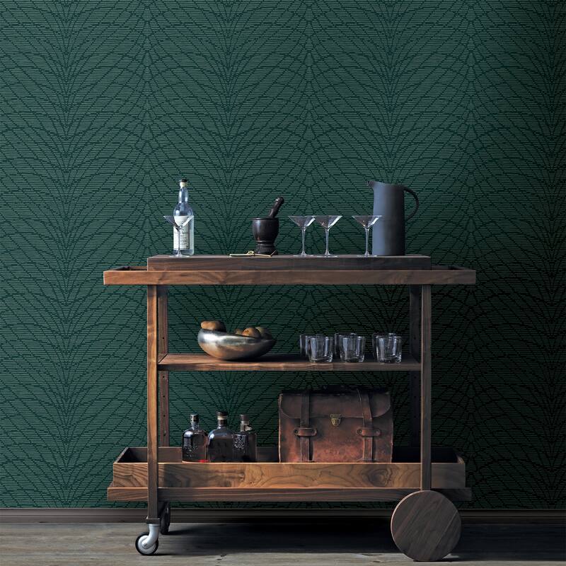 A-Street Prints Aperion Dark Green Chevron Wallpaper