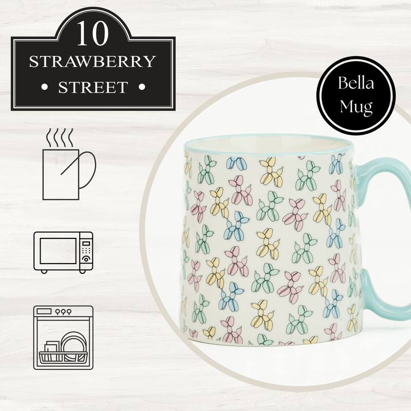 10 Strawberry Street Bella Animal Mugs, Set of 4