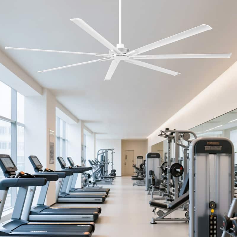 100" Indsutrial Black/ Silver/ White Extra Larger HVLS Commercial Ceiling Fan with Remote - 100" Huge Fan - Matte White
