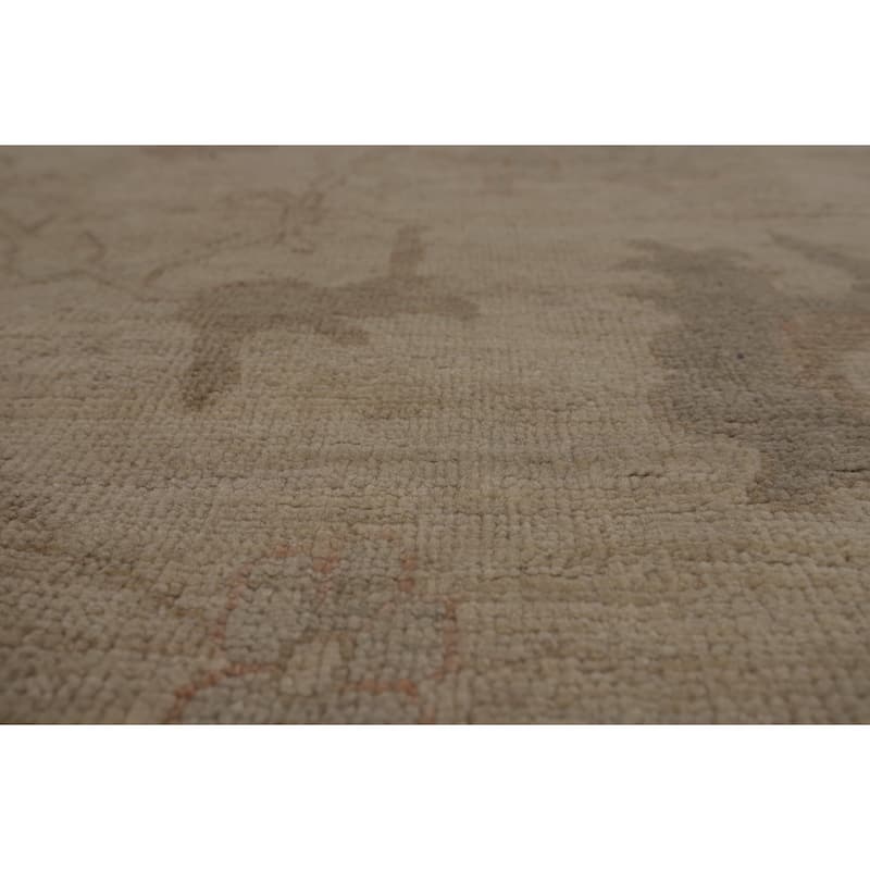 Earth Tone Vegetable Dye Oushak Area Rug Handmade Wool Carpet - 9'7"x 13'5"