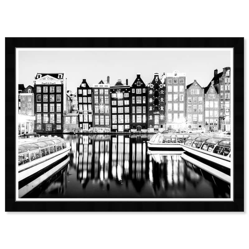 Wynwood Studio Prints Cities and Skylines Black and White Netherlands Black and Modern & Contemporary Wall Art Canvas Print
