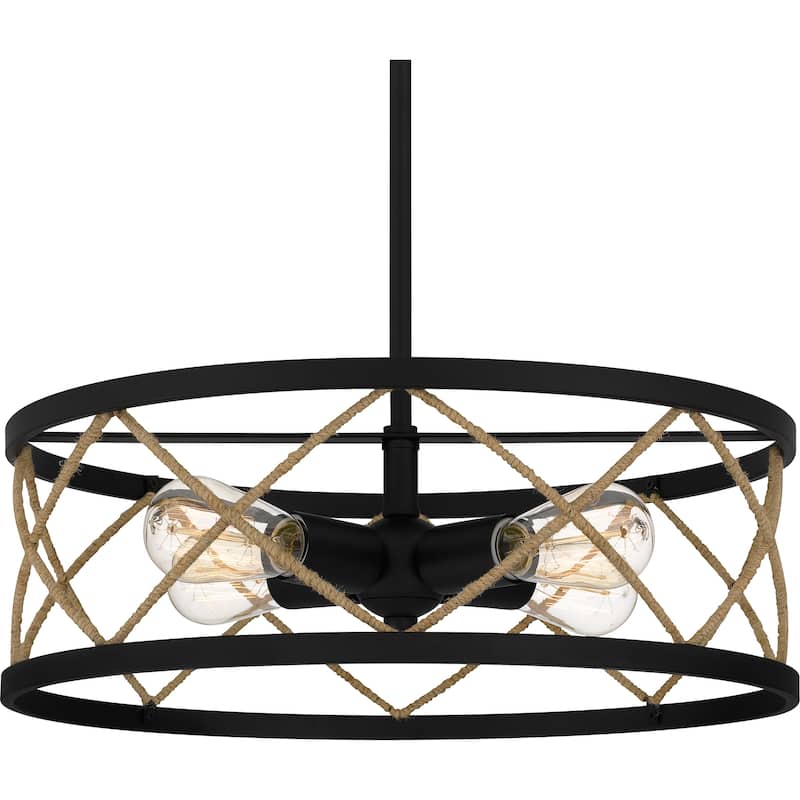 Cedar Park 4-Light Matte Black Pendant - Matte Black