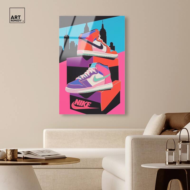 City Pop Sneakers Acrylic by Art Remedy, Ready to Hang