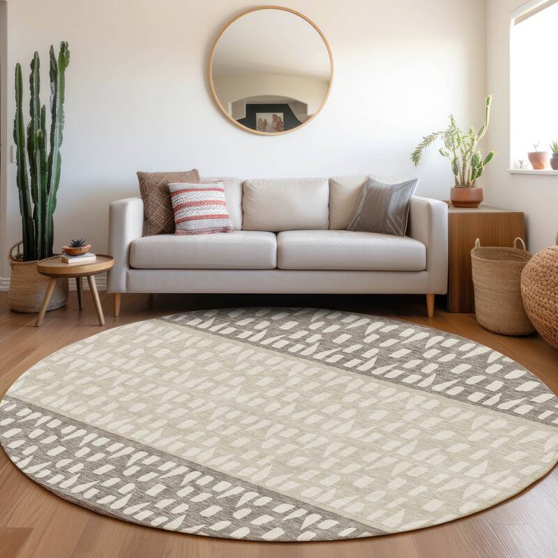 Premium Washable Super Soft Ombre Imprints Mayfield Rug - Chocolate - 8' x 8'