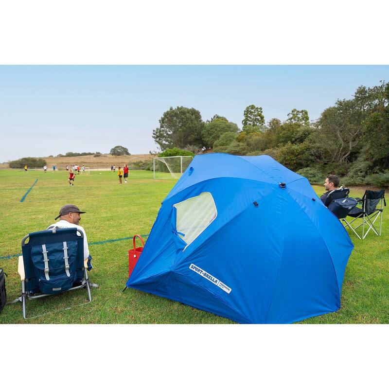 Premiere UPF 50+ Umbrella Shelter for Sun and Rain Protection (8-Foot, Blue)