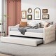 preview thumbnail 2 of 25, Twin Size Tufted Upholstered Daybed with Trundle ,Velvet Sofabed with USB&Type-C Charging Ports,No Box-spring Needed, Beige
