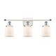 preview thumbnail 49 of 79, Innovations Lighting Ballston Urban Bell - 3 Light 26" Bath Vanity Light Matte White/White and Polished Chrome Finish