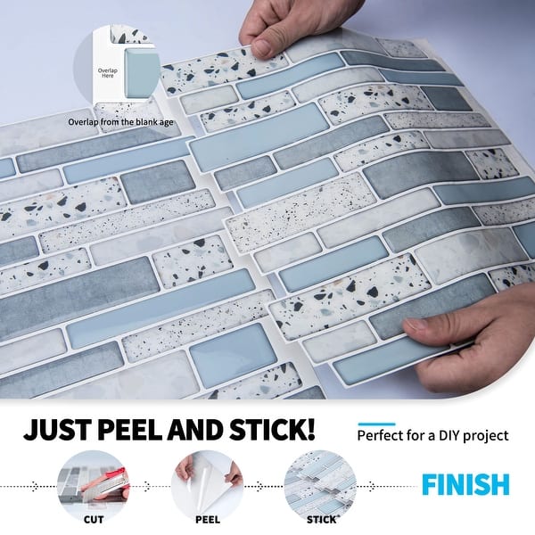 Art3d Aqura Stone Style 12 in. x 12 in. Peel and Stick Wall Tile Backsplash (10-Pack) Art3d Aqura Stone Style 12 in. x 12 in. Peel and Stick Wall Tile Backsplash (10-Pack)
