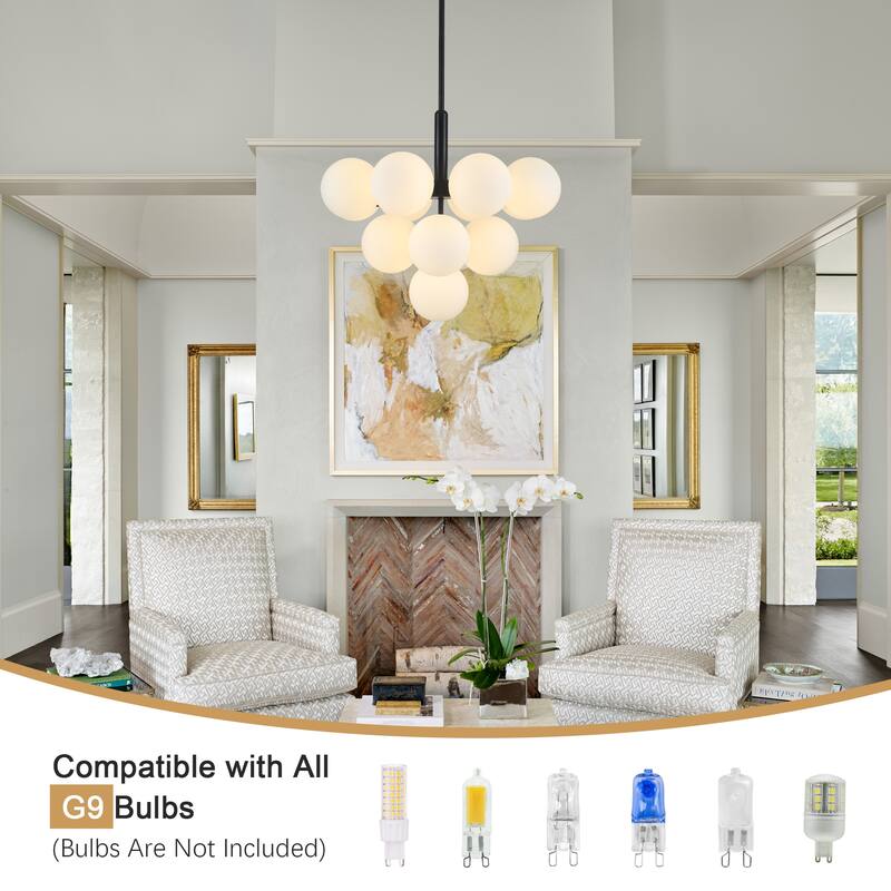 13 - Light Dimmable Tiered Modern Globe Glass Chandelier Empire Sputnik Island Pendant Lights