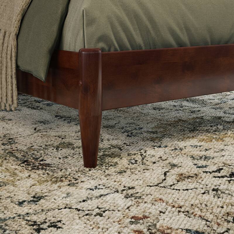 Valencia Solid Wood Low Profile Sleigh Platform Bed