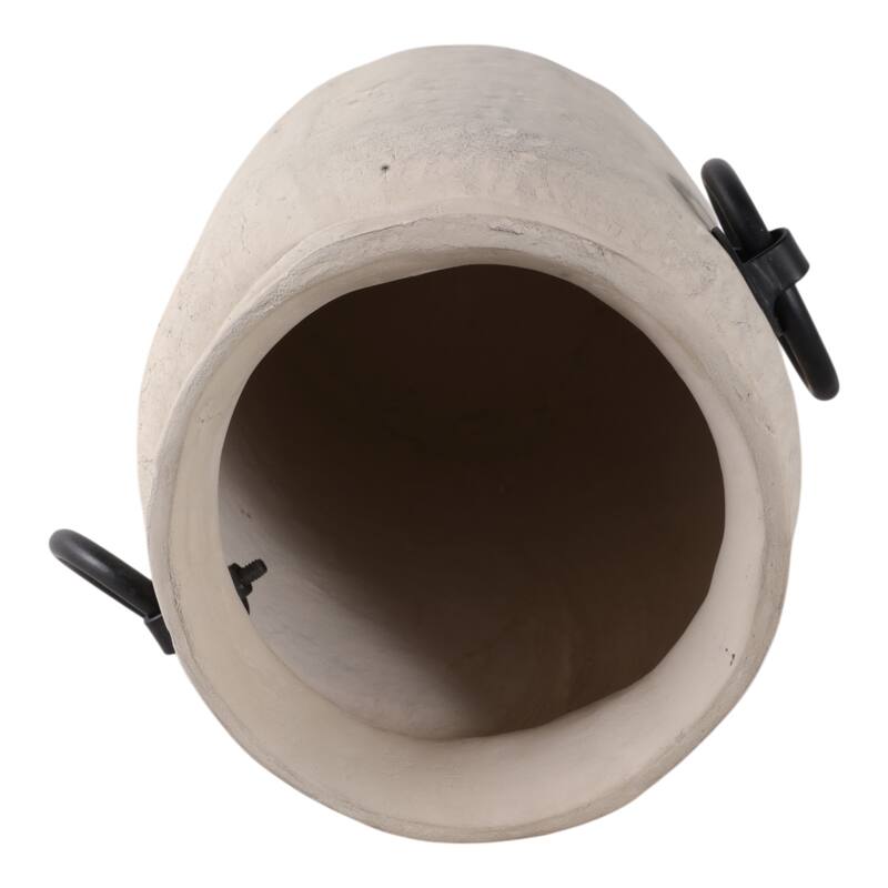 Pottery Decorative Vase with Side Handles Boho-Inspired Silhouette