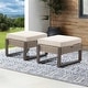 preview thumbnail 2 of 19, Cozywor 2-Piece Wicker Outdoor Patio Ottoman with Steel Frame and Cushions Beige