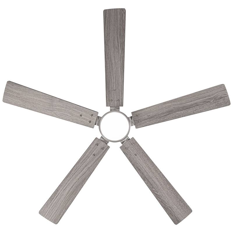 52" Modern Brushed Nickel Plywood Integrated LED Dimmable Ceiling Fan with Light