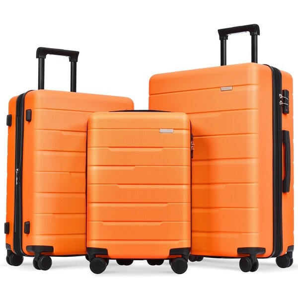 Orange Luggage Sets with Spinner Wheels& TSA Lock ,3 Piece