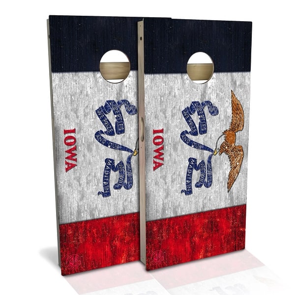 slide 2 of 9, Iowa Flag Outdoor Cornhole Board Set