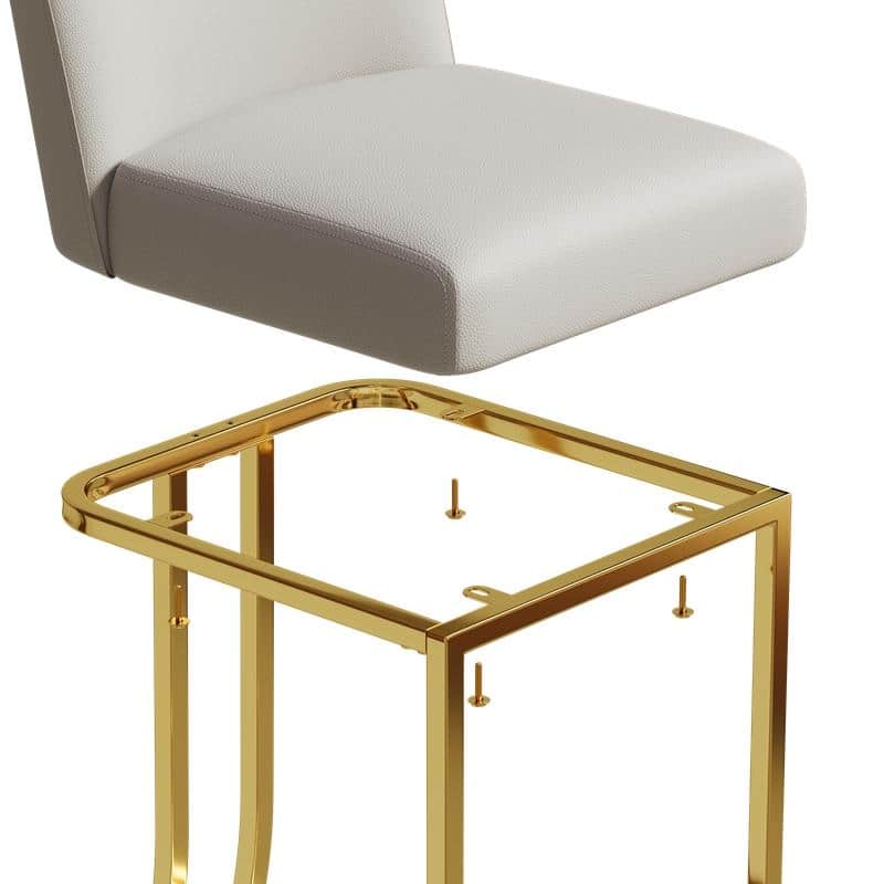 Bar Chairs Set of 2, Cushioned Bar Chairs with Metal Legs and Backrest