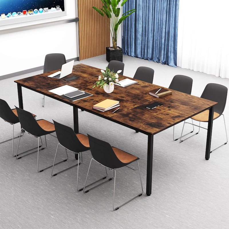 Costway 1/2 PCS 95" x 48" Large Meeting Table Seats up to 10 People 2 - See Details