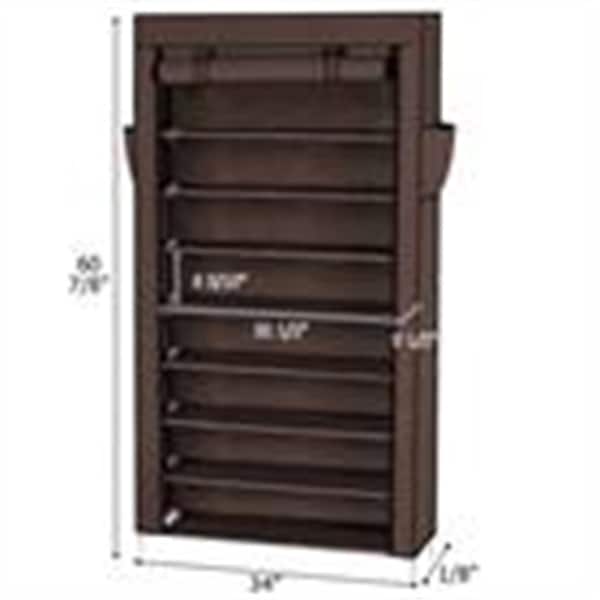 10 Tiers Shoe Rack With Dustproof Cover Closet Cabinet Organizer Overstock 31297194