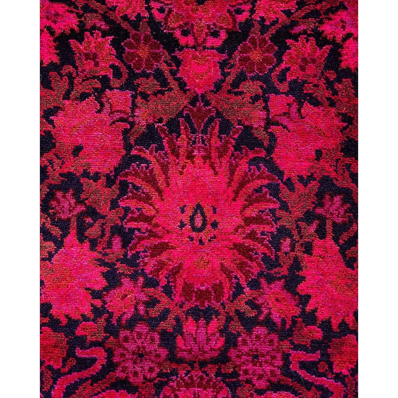 Overton Handknotted Wool Vintage Inspired Contemporary Overdyed Blue Area Rug - 15' 10" x 11' 10"