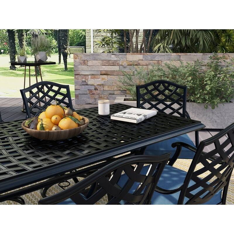 Torino 7-piece Aluminum Dining Set with 6 Swivel Rockers - N/A
