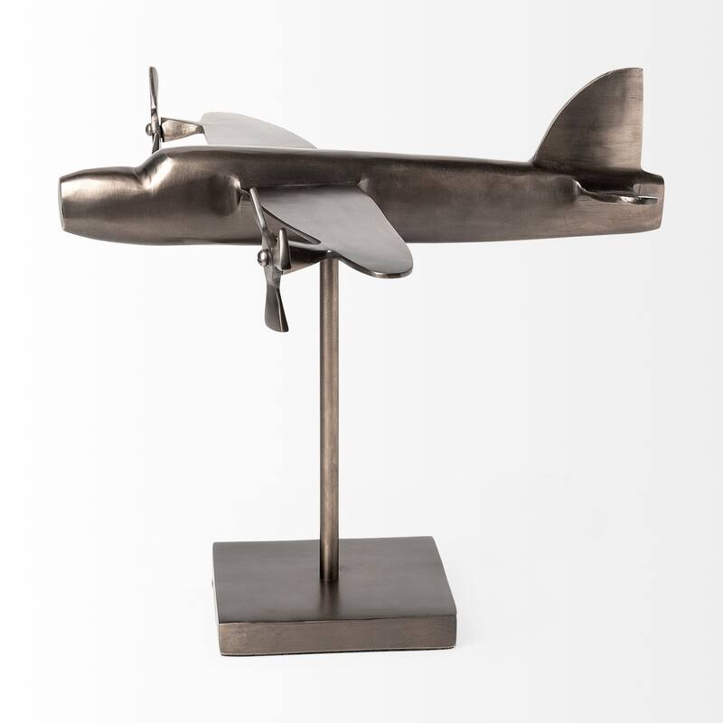 Maverick I 12L x 16W Gray Metal Bomber Plane