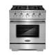 preview thumbnail 1 of 11, Cosmo Commercial-Style 30 in. 3.5 cu. ft. Gas Range with 4 Italian Burners, Convection Oven in Stainless Steel