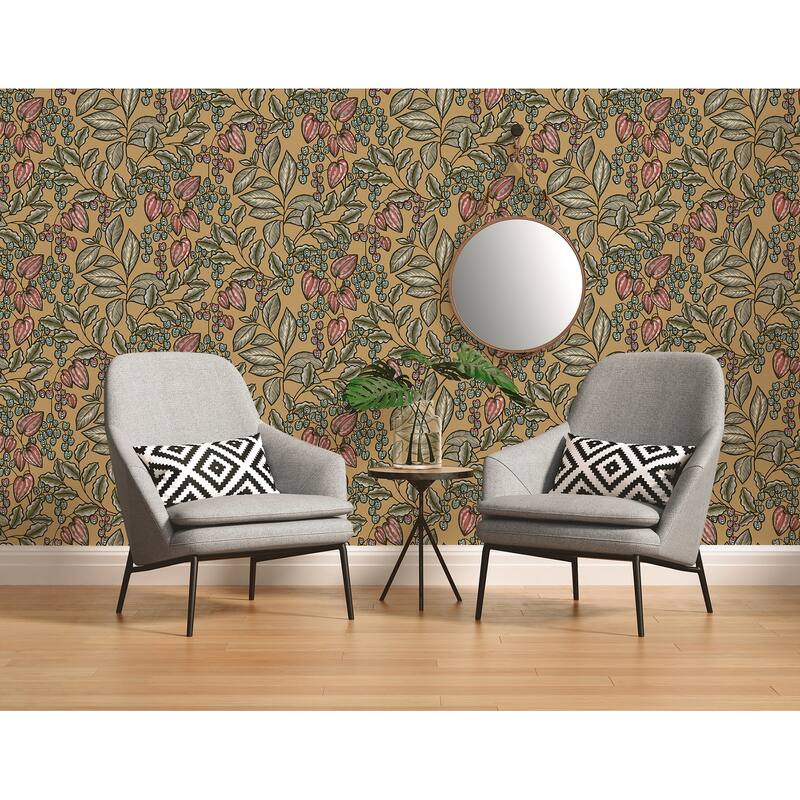 AS Creation Leif Mustard Vine Trail Wallpaper