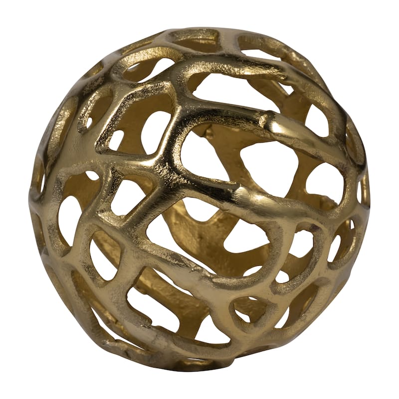 Sagebrook Home Modern Glam 6" Cut-Out Metal Round Orb - 6" x 6" x 6"