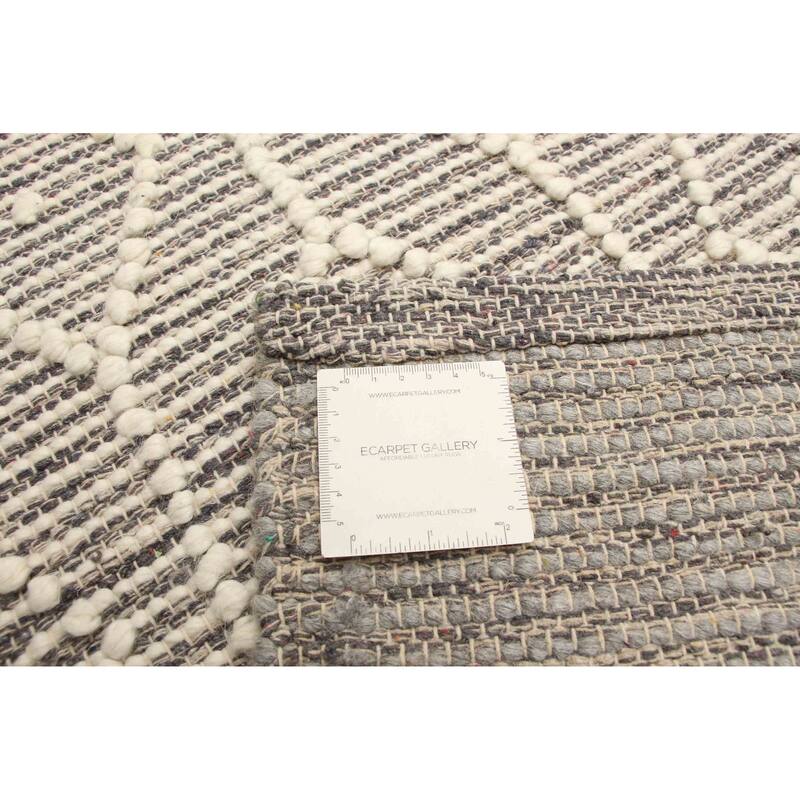 ECARPETGALLERY Braid weave Sienna Grey Wool Rug - 5'1 x 8'1
