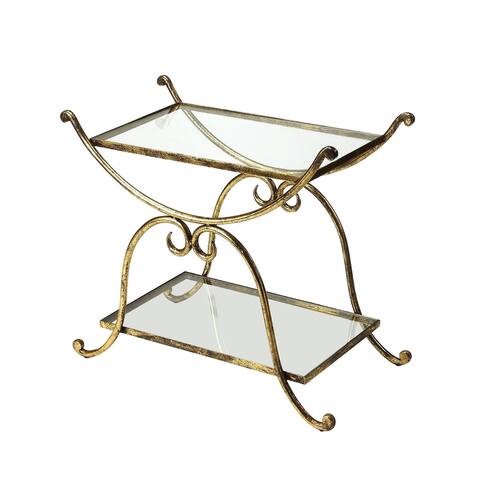 Offex Traditional Gold Rectangular Serving Table