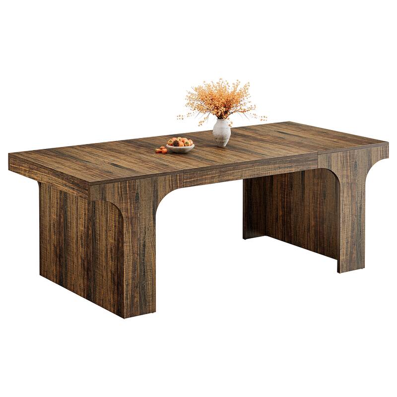 71" Large Wood Dining Table, Rectangular Kitchen Table, Dinner Accent Gathering Table