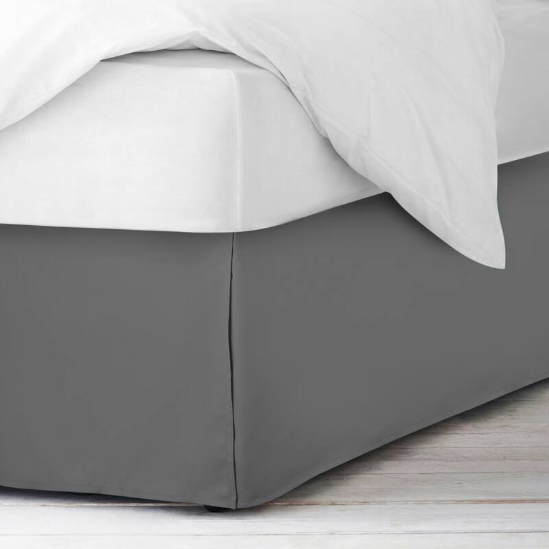 Clara Clark Pleated Bed Skirt-14 inch Tailored Drop - Soft Double Brushed Premium Microfiber Ruffle Bed Skirt - Includes 8 Pins