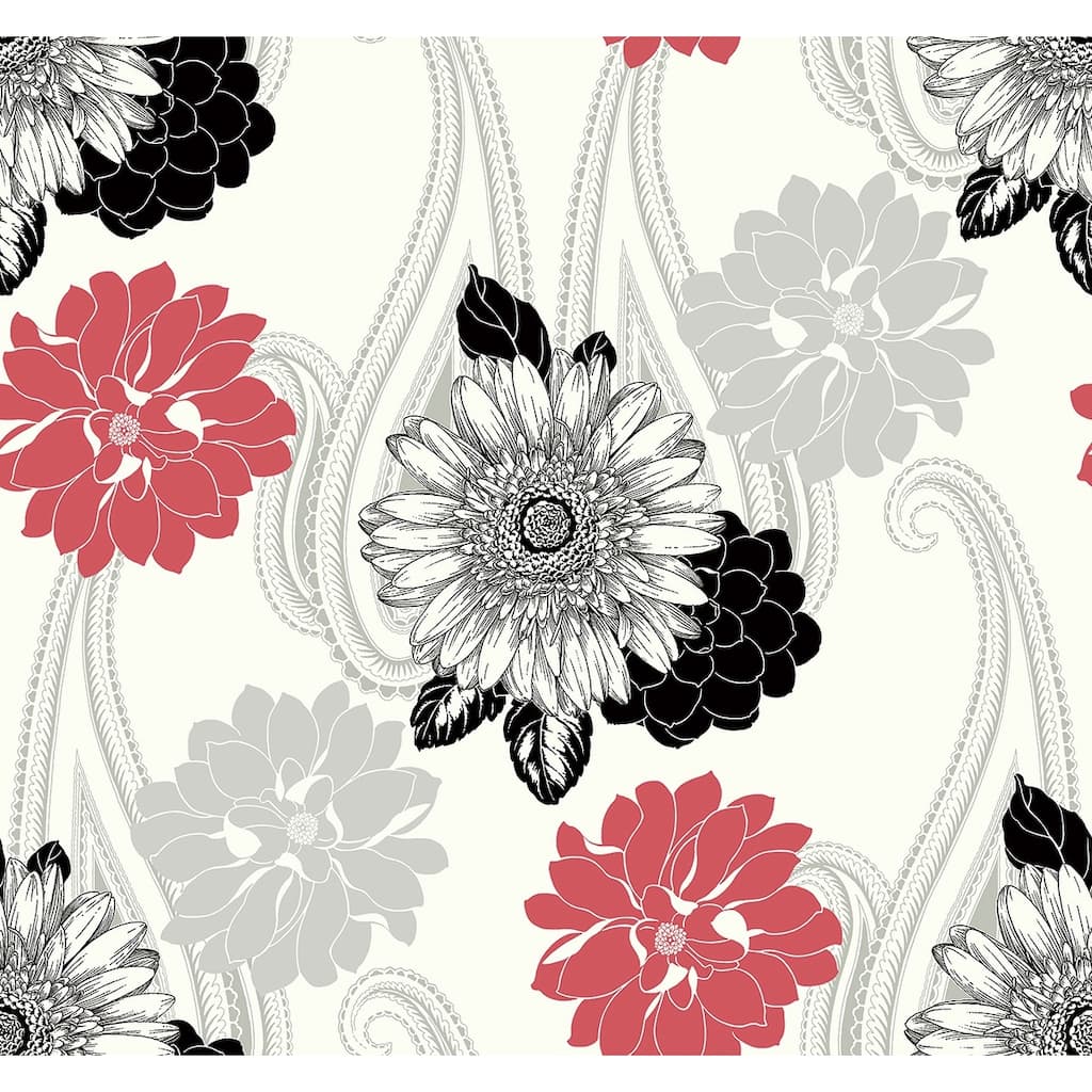 Seabrook Designs Britton Floral Paisley Unpasted Wallpaper