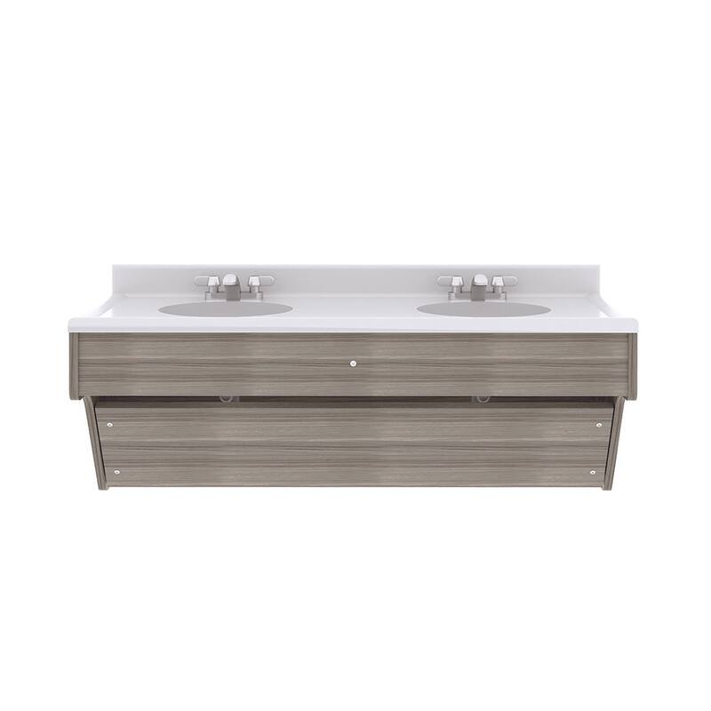 Tot Mate Double Laminate Wall Vanity - 49" x 21" x 21.5"; Unassembled