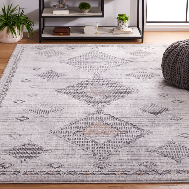 SAFAVIEH Handmade Eternal Zlate Moroccan Boho Rug - 9' x 12' - Grey/Ivory