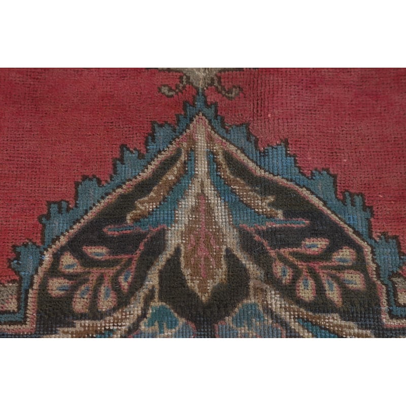 Distressed Tabriz Persian Vintage Rug Handmade Wool Carpet - 8'2" x 11'3"