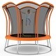 preview thumbnail 14 of 18, 8 Feet Outdoor Unique Flower Shape Trampoline with Enclosure Net