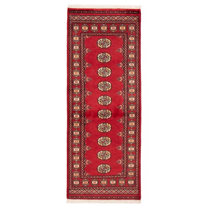 ECARPETGALLERY Hand-knotted Peshawar Bokhara Red Wool Rug - 2'7 x 6'10 - 2'7 x 6'10 - Red