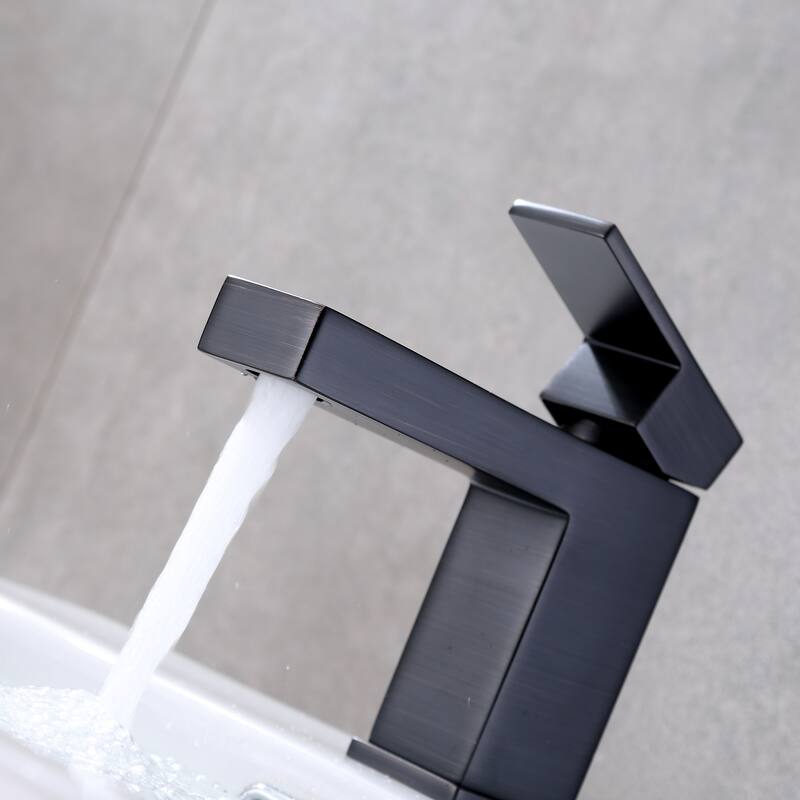 Luxier BSH05-S Single Handle Single Hole Bathroom Faucet with Drain