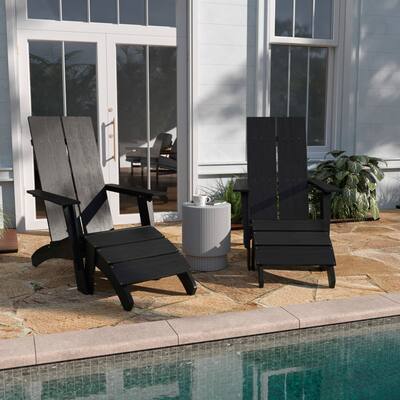 Dual Slat Adirondack Style Chairs with Footrests