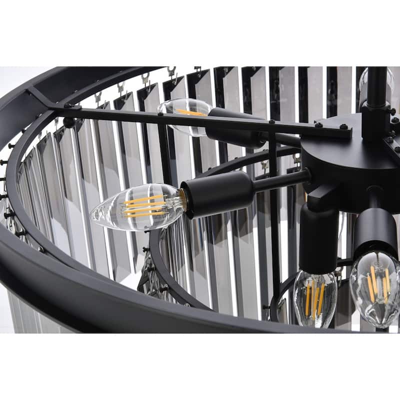 Royce Edge 9-Light Matte Black Chandelier