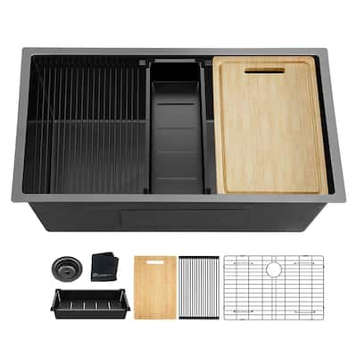 Undermount Gunmetal Black Workstation Kitchen Sink