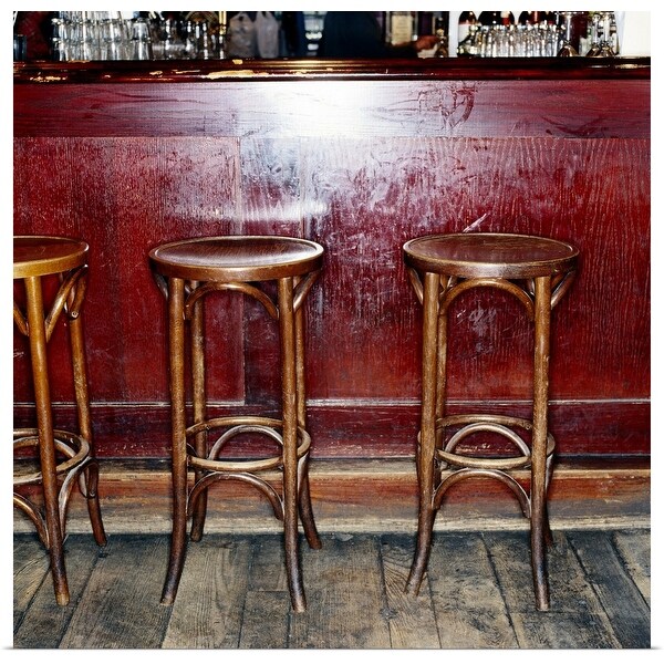 "Bar Stools in Pub" Poster Print