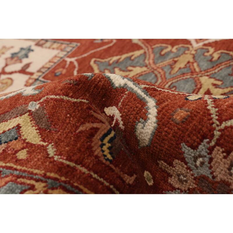 ECARPETGALLERY Hand-knotted Jules Sultane Dark Copper, Ivory Wool Rug - 9'9 x 13'10