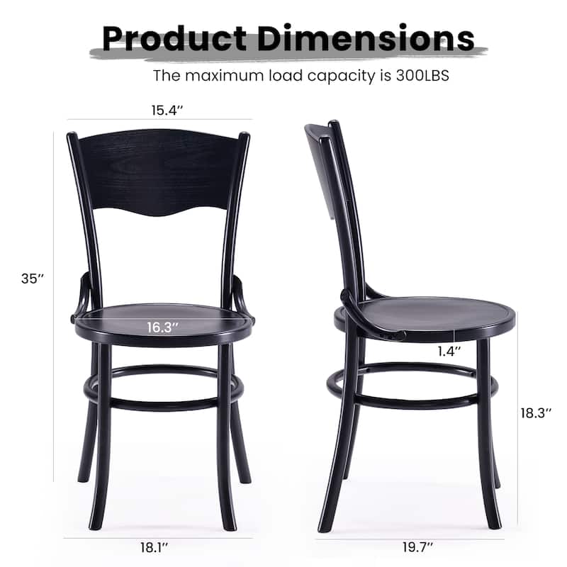 Solid Wood Dining Chairs Set of 2, Rustic Farmhouse Kitchen & Dining Room Chairs for Dining Room, Mid Century Dining Chairs