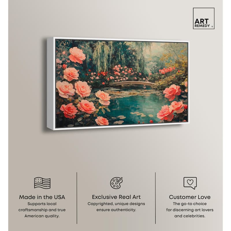 Rose Garden Bridge II Canvas by Art Remedy