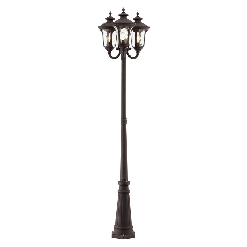 Livex Lighting Oxford 3 Light 87" Tall Outdoor Multi Head Post Light