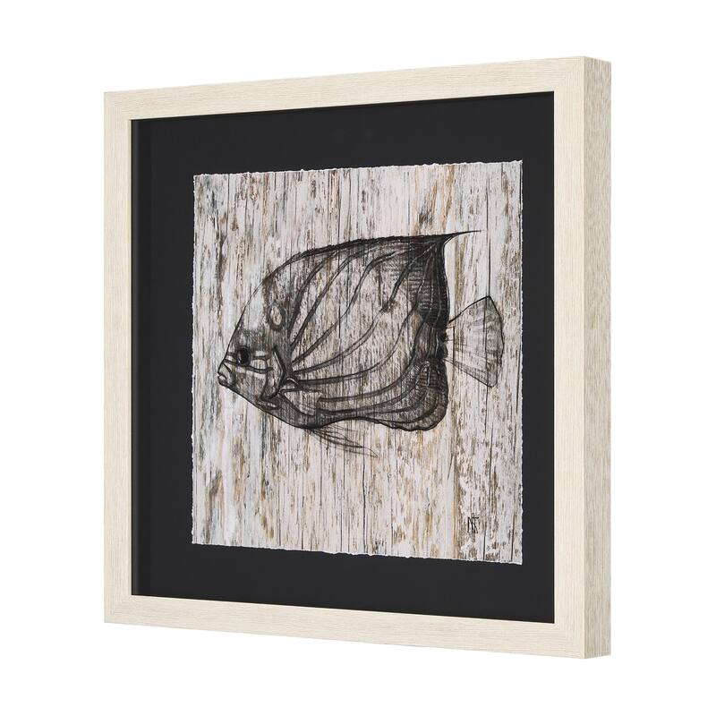 Wood Grain Fish IV Framed Art Print